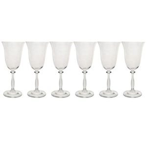 Conjunto de Taças para Água Bohemia Angela 350 ml em Cristal Ecológico - 6 Peças