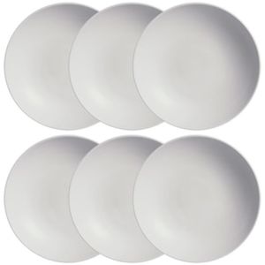 Conjunto com 6 Pratos Fundos Porto Brasil Coup Vit em Stoneware 20,3 cm  Cinza