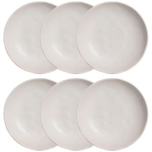 Conjunto com 6 Pratos Fundos Porto Brasil Bio Vit em Stoneware 22,5 cm  Cinza