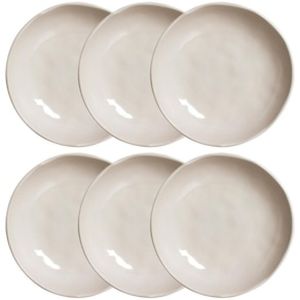 Conjunto com 6 Pratos Fundos Porto Brasil Clay em Bio Stoneware 22,5cm  Areia
