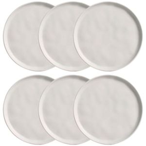 Conjunto com 6 Pratos de Sobremesa Porto Brasil Bio Vit em Stoneware 21,5cm  Cinza