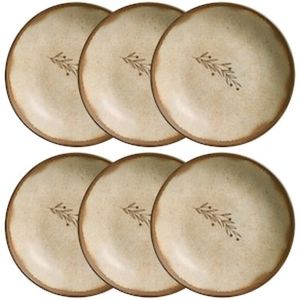 Conjunto com 6 Pratos Fundos Porto Brasil Nativa em Bio Stoneware 22,5cm  Cinza