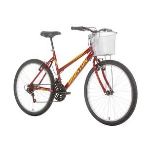 Bicicleta Houston Foxer Maori  com Cesta Aro 26 21V Vermelha