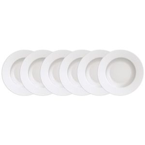 Conjunto com 6 Pratos de Sobremesa Tramontina Maria Augusta em Porcelana 21 cm - Branco