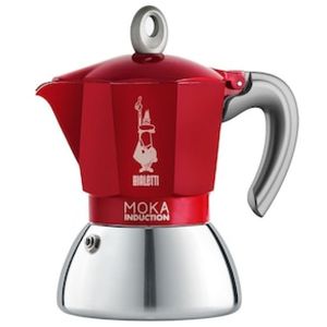 Cafeteira Italiana Bialetti Moka Induction em Alumínio 4 Xícaras - Vermelha