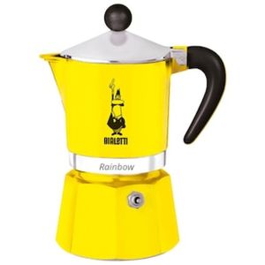 Cafeteira Italiana Bialetti Rainbow em Alumínio 3 Xícaras  Amarela