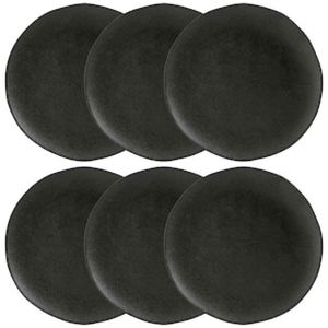 Conjunto com 6 Pratos Rasos Porto Brasil Orgânico Carbon em Stoneware 26,5cm  Preto