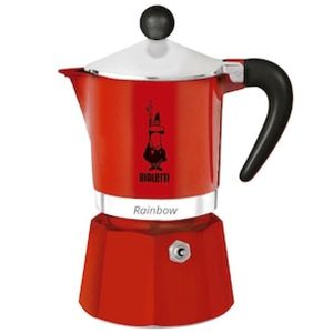 Cafeteira Italiana Bialetti Rainbow em Alumínio 3 Xícaras - Vermelha