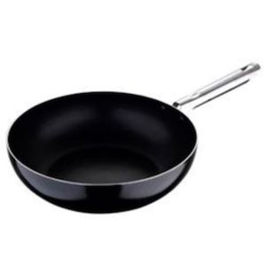 Panela Wok Bergner Pixel Pro em Alumínio Prensado Preta - 28 cm