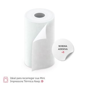 Papel Térmico Adesivo 3 Rolos p/ Mini Impressora 57x30mm Keep - KP003 KP003