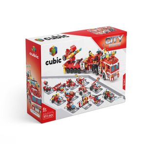 Blocos de Montar Cubic City Modelo Bombeiro 12 em 1 com 572 Peças Indicado para +6 Anos Multikids - BR1094 BR1094