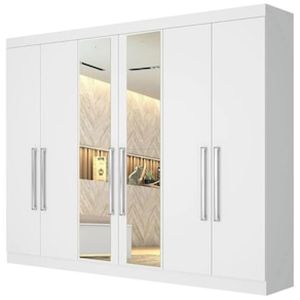 Guarda-Roupa Casal Mademarques Alba com Espelho, 6 Portas e 4 Gavetas