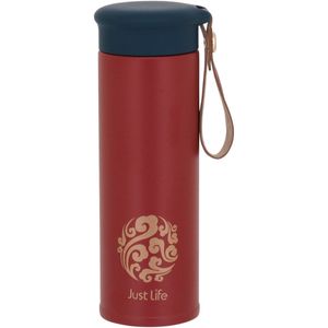 Garrafa Térmica 20X6X6 cm 450ml Inox Laranja Parede Dupla Just Life