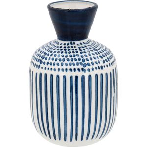 Vaso 20X13X13 cm Cerâmica Azul Suez