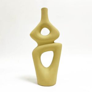 Vaso Amarelo Ceramica Adely