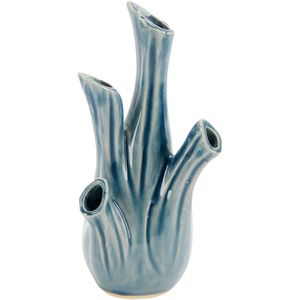Vaso Cerâmica Azul Home&Co Anse 20X9X9Cm