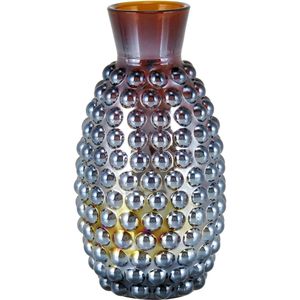 Vaso Lustrado Vidro Marrom Maou 14X8X8Cm