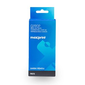 Refil de Tinta Maxprint GI190P Para Impressoras Canon Preto - 61000009