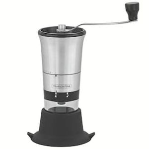 Moedor de Café Tramontina Realce em Acrílico, Aço Inox e Silicone  Preto/Inox