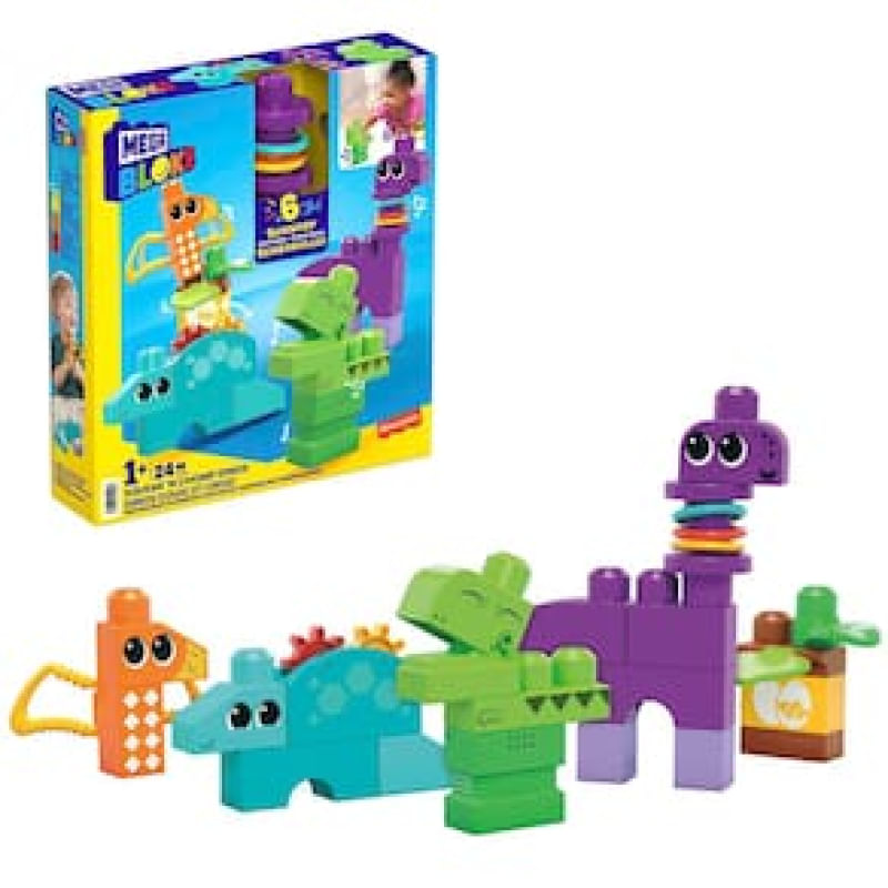 Bloco de Montar Megablocks Jogo Dinossauros Fisher-Price HKN43 - 24 Peças -  Shopping do Sicredi