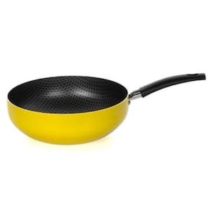 Frigideira Wok Amarela Multiflon com Cabo e Antiaderente - 24cm