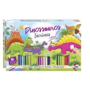 Livro Meu Incrível Livro-kit Brilhante Para Colorir: Dinossauros Incríveis