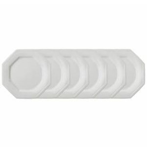 Conjunto com 6 Pratos Rasos Schmidt Prisma em Porcelana 28 cm - Branco