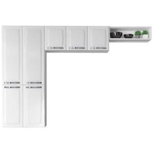 Cozinha Compacta Itatiaia Rose com 7 Portas e 6 Prateleiras - 245cm de largura