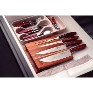 Kit Churrasco Tramontina Inox Polywood Vermelho com Suporte 5 Peças