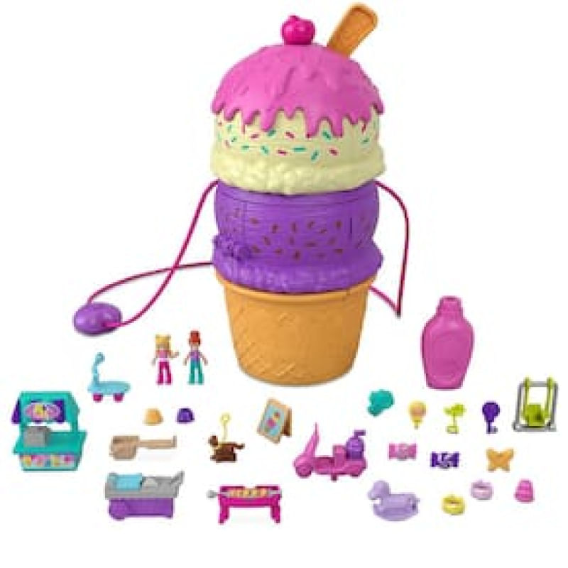 Boneca Polly Pocket Conjunto de Brinquedo Mundo Surpresas Sorvete HFR00  Mattel - 22 cm - Shopping do Sicredi