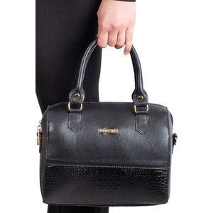 Bolsa baú de mão em couro liso Sthefani