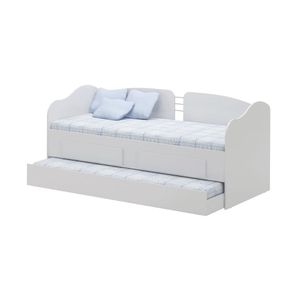 Sofá Cama Solteiro Ditália Cama Auxiliar 2 Gav. CM-08 Branco