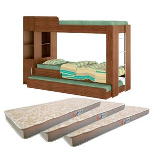 Beliche Cama Aux C/ 3 colchões Ditália Treliche CM15 Diamond