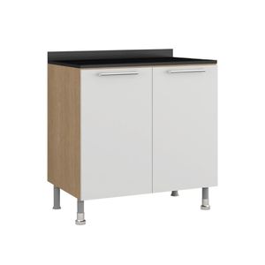 Balcão Cozinha Ditália Aspen 2Pt c/tampo CD-102 Cv/Branco