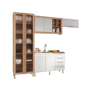 Armario Cozinha Completo Ditália Aspen 4Pc s/tampo Cv/Br A48