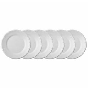 Conjunto com 6 Pratos Rasos Schmidt Pomerode em Porcelana 26 cm - Branco