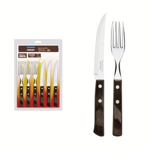 Jogo Churrasco Inox 12 Peças Polywood Castanho Tramontina