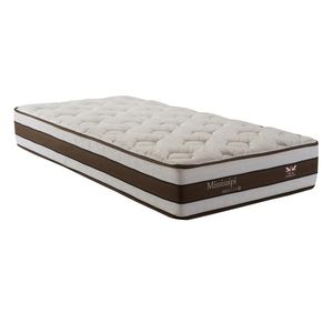 Colchão Solteiro Herval Mississipi com Pillow Top e Molas Maxpring 25x88x188cm  Marrom/Branco