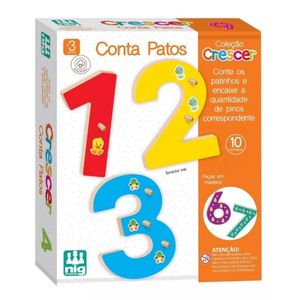 Jogo Infantil Crescer Educativo Conta Patos Madeira mdf 0458 - Nig