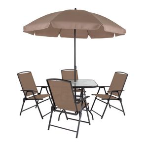 Conjunto Jardim Acapulco Com Mesa Guarda-sol e Cadeiras Mor