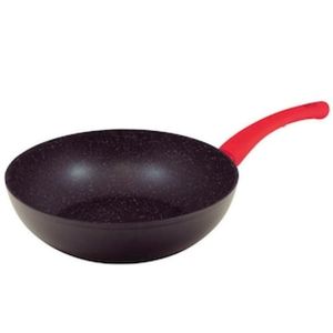 Wok Bergner Toledo em Alumínio Forjado com Revestimento em Marble e Fundo de Indução 26 cm  Preto