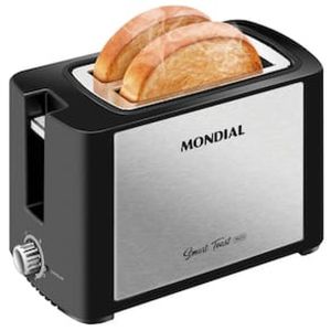 Torradeira Smart Toast Mondial T-13 com 6 opções de tostagem  Preto/Inox