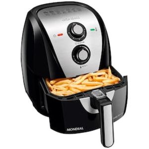 Fritadeira Elétrica Sem Óleo Air Fryer Mondial Grand Family AF-55I 5,5L  Preta/Inox