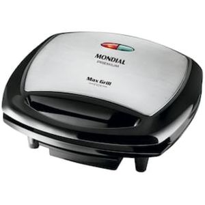 Grill Mondial Premium Max Grill G-07 com Espátula e Bandeja Coletora - Preto/Inox