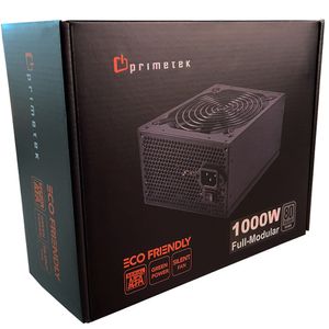 Fonte Gamer Primetek Atx 1000W Real 80 Plus Silver Pfc Ativo Fp-1000/80+ Preta