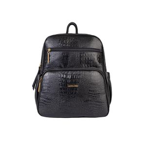 Mochila feminina de couro croco Zaya