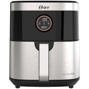 Fritadeira Elétrica Sem Óleo Air Fryer 2 em 1 Oster OFRT660 4,8L com Função Desidratar  Black Inox