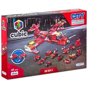 Blocos de Montar Cubic 25 em 1 Brigada de Incêndio 572 Peças Multikids - BR1614 BR1614