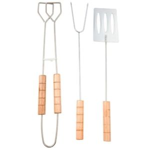 Conjunto para Churrasco Fracalanza Hanzo Wood em Aço Inox - 3 Peças