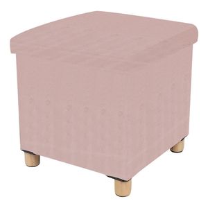 Puff Organizador com Pés 38x38cm Comfy Rosa Diagonal